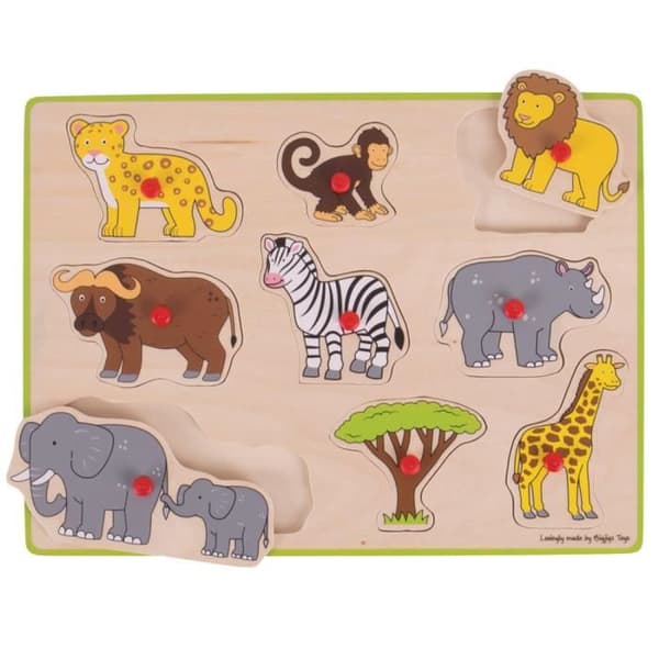 Puzzle - Safari - Dyr - Træ - Let at gribe