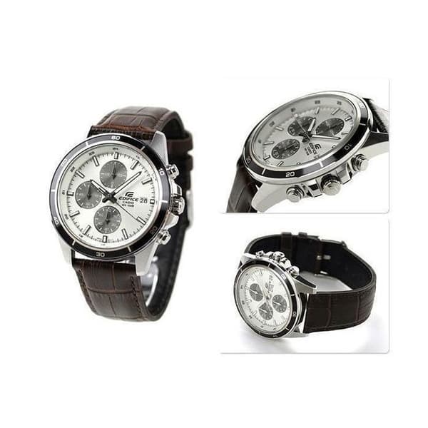Ur - CASIO - Edifice EFR526L-7A - Brun læder - Rustfrit stål - Let vandtæt