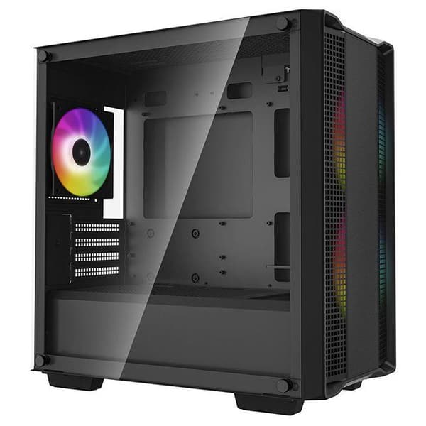 PC-kabinet - DEEPCOOL - CC360 A-RGB (Sort) - Mini tower - Micro-ATX format - 3x120mm A-RGB