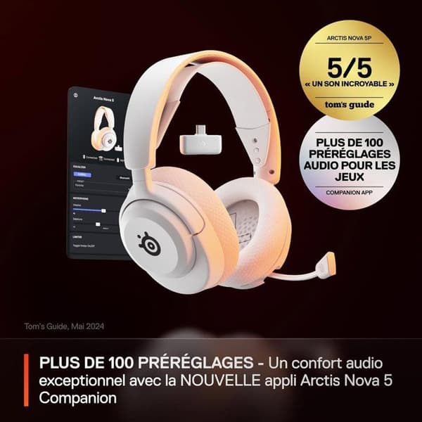 Trådlöst spelheadset - STEELSERIES - Arctis Nova 5 - Vit