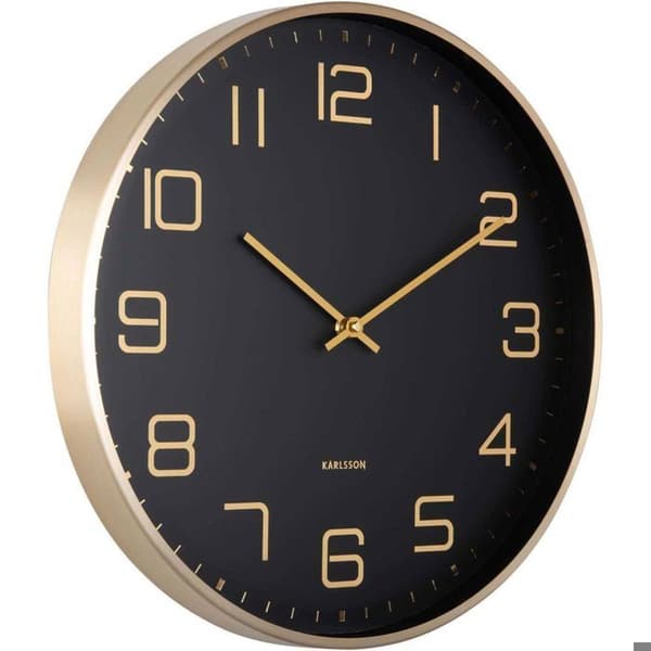 Rund vægurs Elegance Glow sort