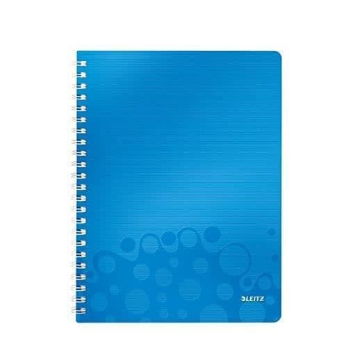 Notesbog - LEITZ - A4 - 80 sider - Ruled - Metallic blå - Dobbelt spiral