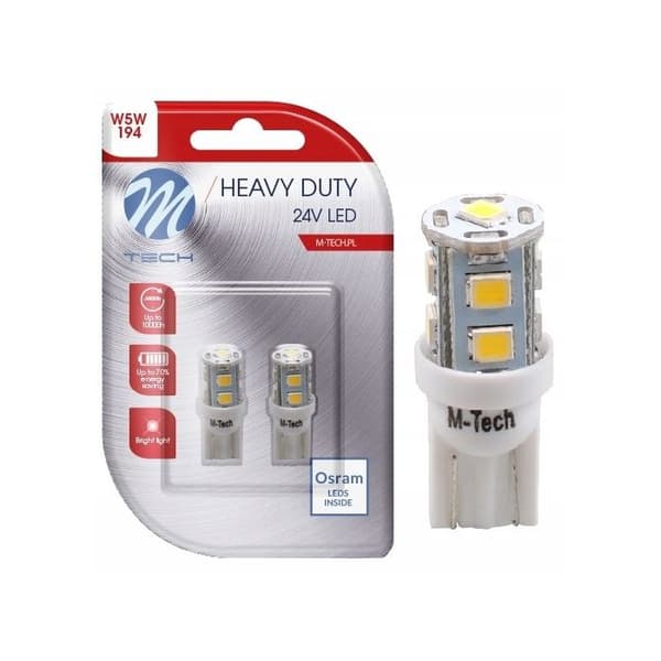 LED-lampa W5W Osram 24V T10 vit diod M-Tech