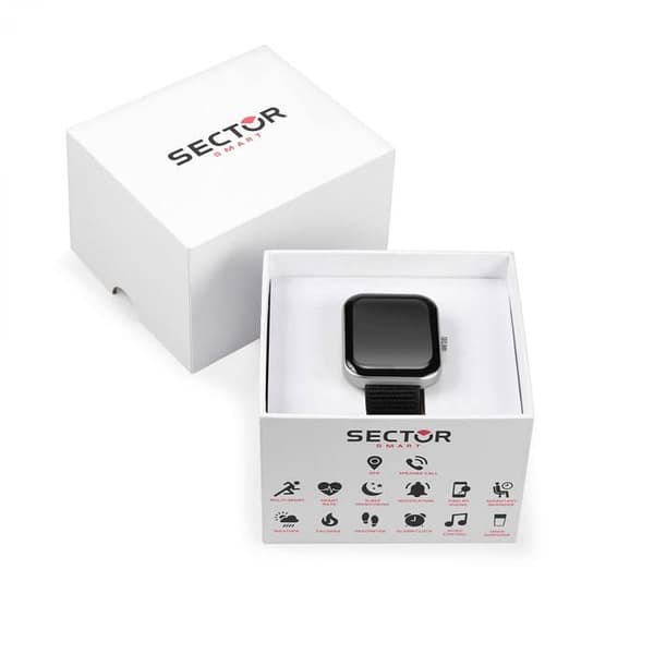Smartklocka - SECTOR - 241491 - Rektangulär Kapsel - Nylonarmband - Svart