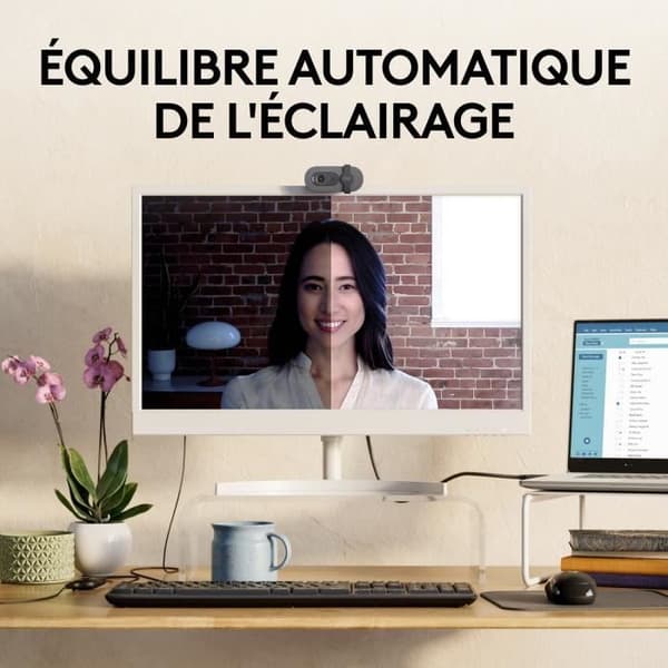 Webcam - Full HD 1080p - Logitech - Brio 100 - Integreret mikrofon - Grafit