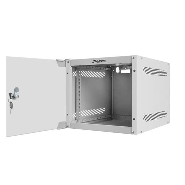 Rack mural 19’’ – Lanberg – 4U – Tempereret glas – Grå