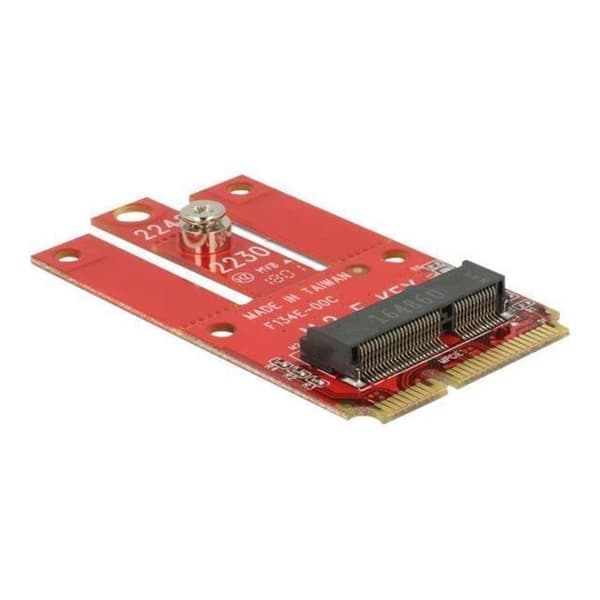 M.2 lagercontroller - DELOCK - Mini PCIe > M.2 Key E - Kompatibel med Windows - Format 2242/2230/3042/3030