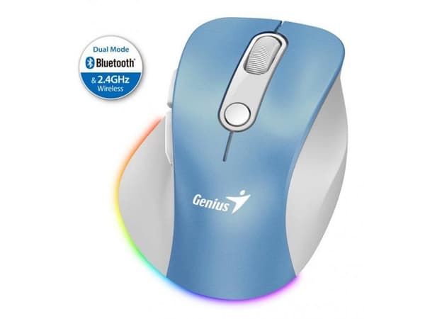 Trådløs Bluetooth genopladelig Mini Ergo 9000S Pro Mus Blå