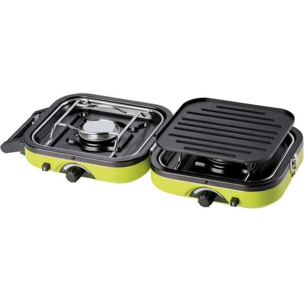 Kompakt dubbel campingkök med grill