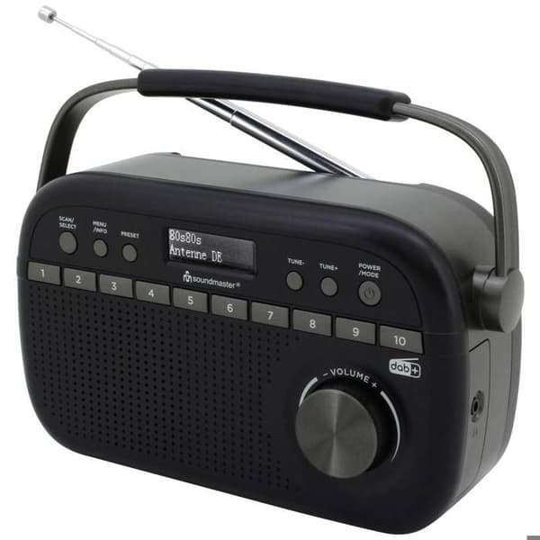 soundmaster DAB280SW DAB+, FM lomme radio sort