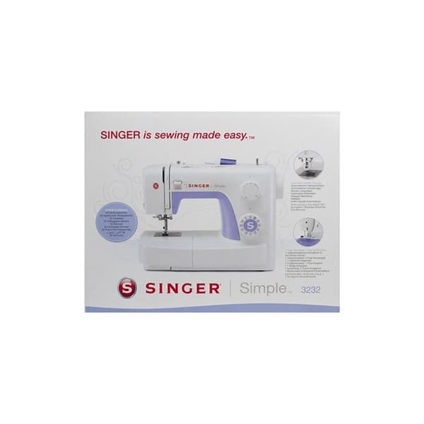 SINGER SIMPLE 3232 symaskin - 40 program - Automatisk trädare - Vit
