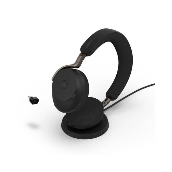 Professionell headset – Jabra Evolve3 75 MS Stereo – USB-A Bluetooth – Svart + Headsetstativ