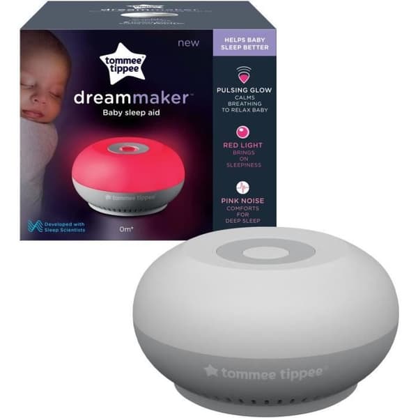 TOMMEE TIPPEE Dreammaker Night Light med rött ljus, rosa brus och CrySensor Smart Sensor