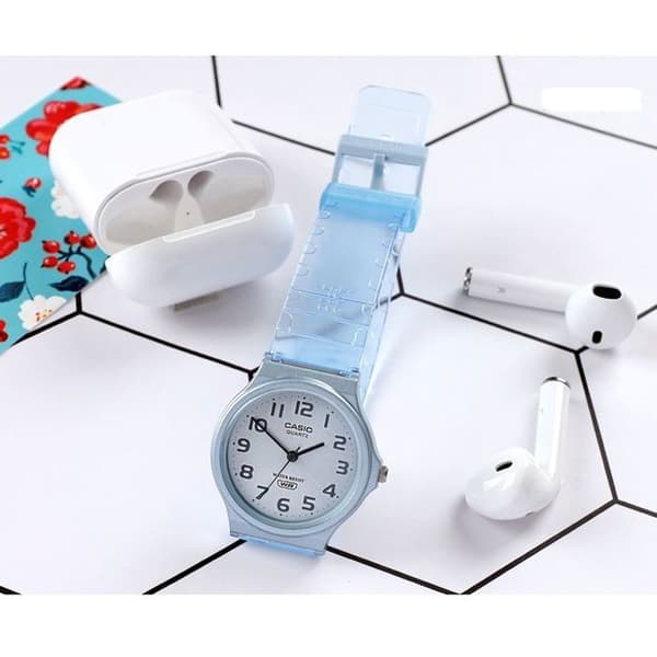 Ur - CASIO - Blå - Transparent rem - Vandtæt 3ATM - Kvartsur