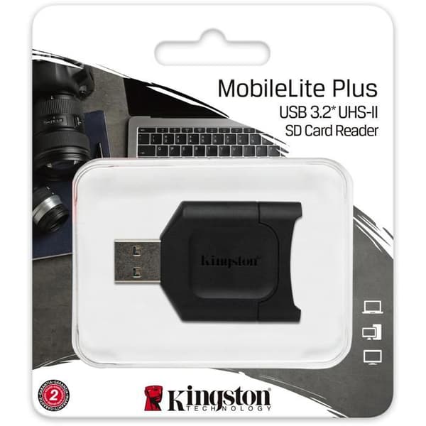SD-kortlæser - KINGSTON - MobileLite Plus - USB 3.2 - Kompatibel med SD UHS-II - Sort