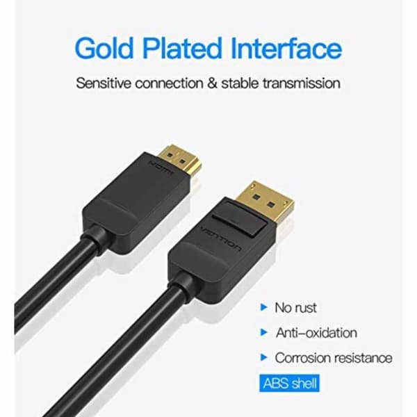 DisplayPort til HDMI-kabel - Vention - 2 m - Han til hun - Multifarvet - Computer - TV - Tablet
