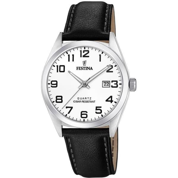 Ure - Festina - 20446 - Sort læder - Rustfrit stål - Vandtæthed 10 bar