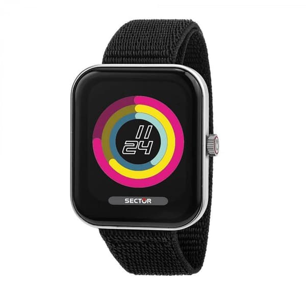 Smartklocka - SECTOR - 241491 - Rektangulär Kapsel - Nylonarmband - Svart