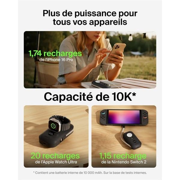 BoostCharge Pro - Powerbank - 10000 mAh - 45 Watt - sort