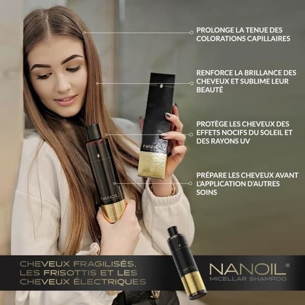 Nanoil Liquid Silk Micellar Shampoo 300ml - Glat og Blødt Hår