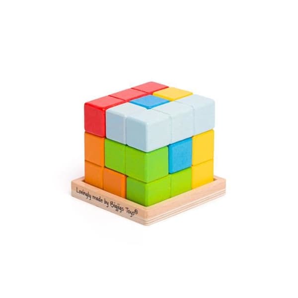 Byggespil - BIGJIGS - Lock-a-Cube - 64 stykker - Indendørs - Barn