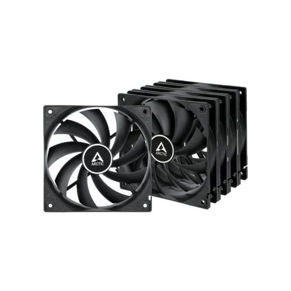 PC Ventilator - ARCTIC - F12 - 12 cm - Sort - 5 stk - 90,1 m³/h