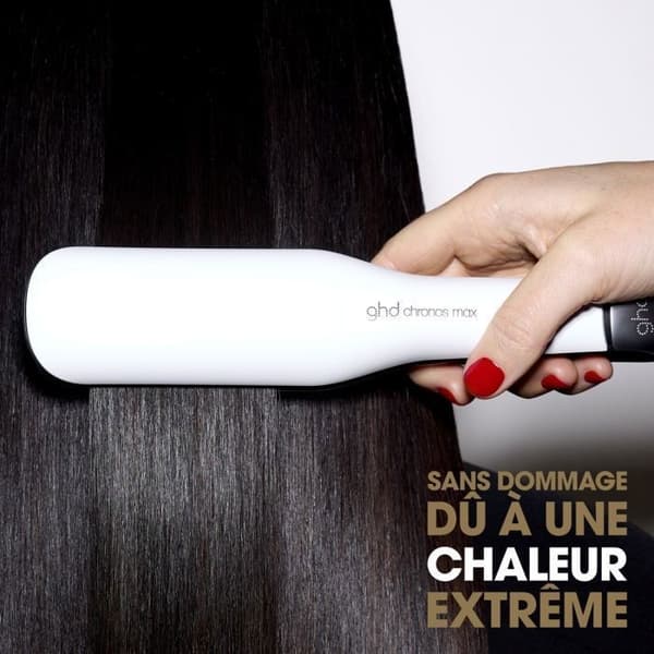 GHD Chronos Max Hvid - Professionel Glattejern med Bredde Plader til Langt og Tykt Hår