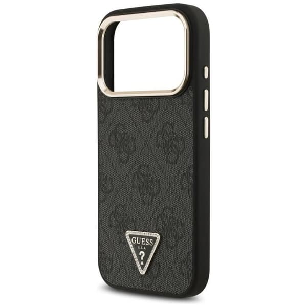 Guess 4G Triangle Logo Cover med MagSafe til iPhone 17 Pro Max Sort Guld