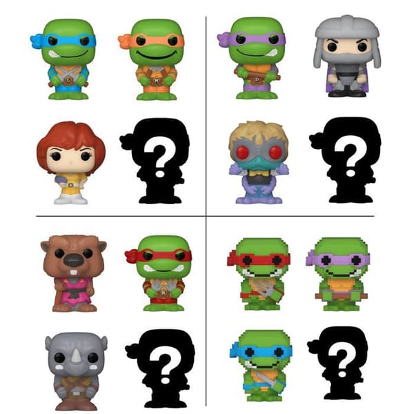 Figurine Bitty Pop! | Ninja Skildpadder | Pakke med 4, 1 tilfældig