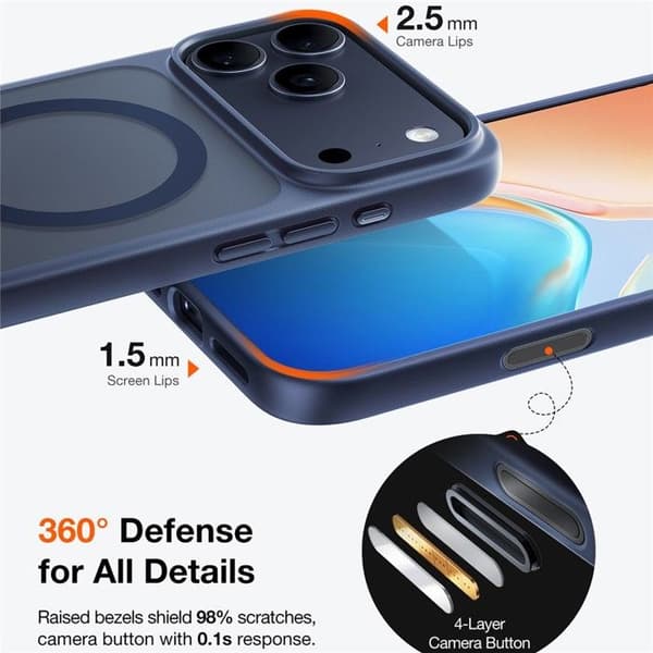 Skal för iPhone 17 Pro Max - TPU+PC, Mörkblå