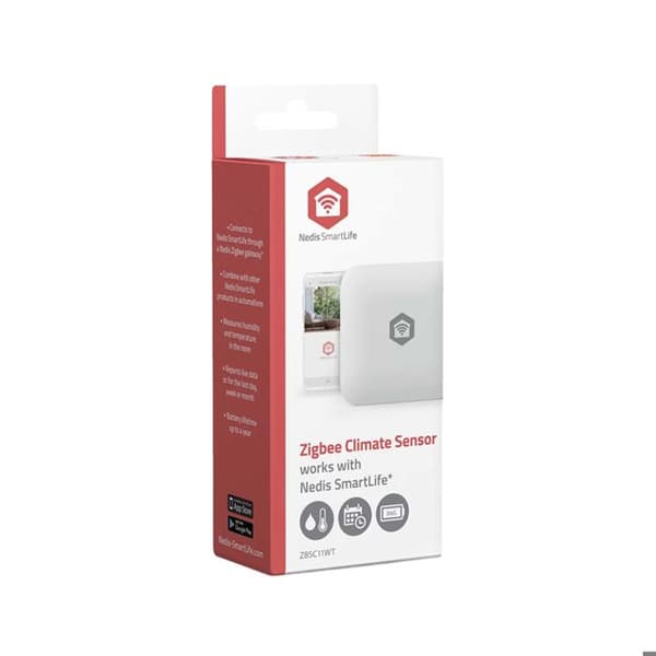 Zigbee 3.0 Temperatur- og Fugtighedssensor Kompatibel med Android og iOS Nedis Hvid