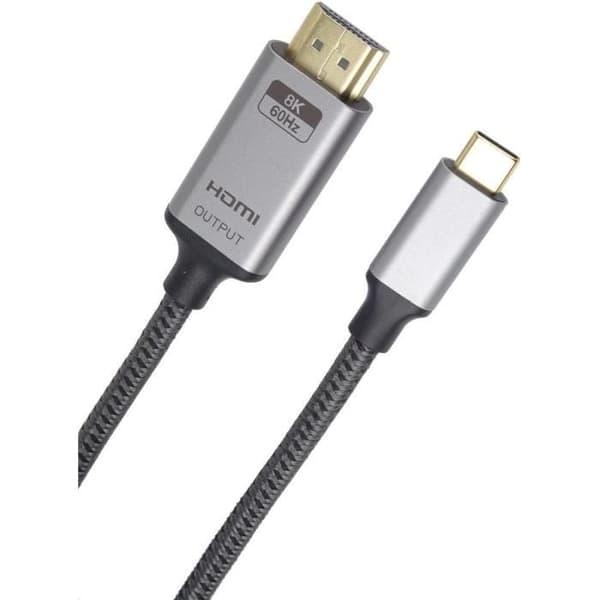 USB-C til HDMI 2.1 - PREMIUM KABEL - 8K - 2m - Plug-and-play - Sort