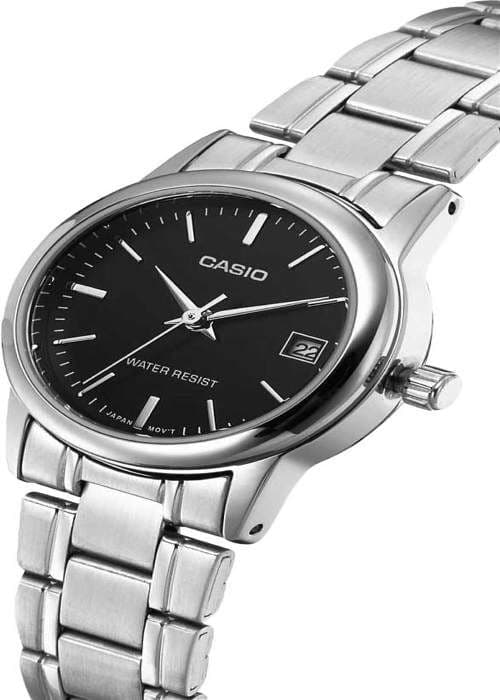 Ur - Casio - Dame Model - Stål - Sort - Vandtæthed 5 Atm