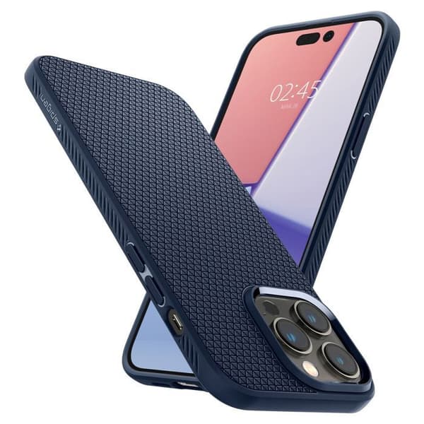 Telefonfodral - Spigen - Liquid Air - iPhone 14 Pro - Mörkblå - Flexibel