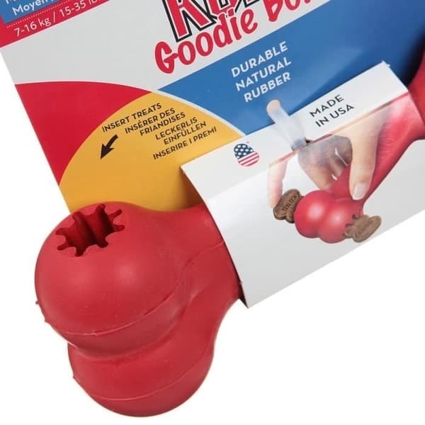 KONG Gummilegetøj tyggeben Goodie Bone Medium - Til hund