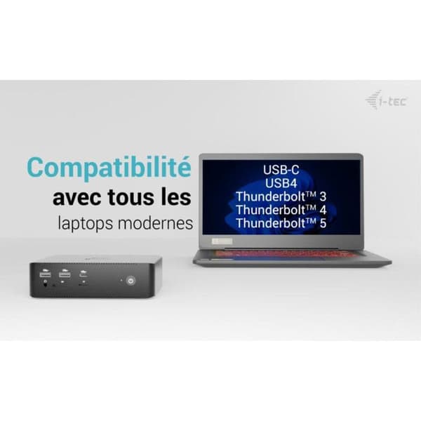 i-tec Docking Station Thunderbolt 5 Quattro Display 8K 140W Sort - 5 USB 2.5 GLAN