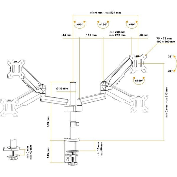 AlzaErgo Arm D05B Rör