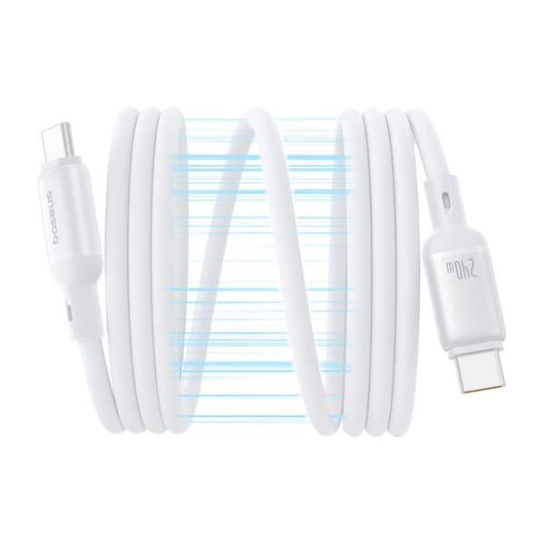 Typ-C-kabel - BASEUS - PicoGo - 240 W - Magnetisk - 1 m - Vit
