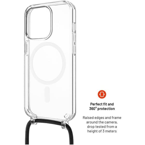 FIXE MagPure Neck med svart rem för Apple iPhone 16 Pro