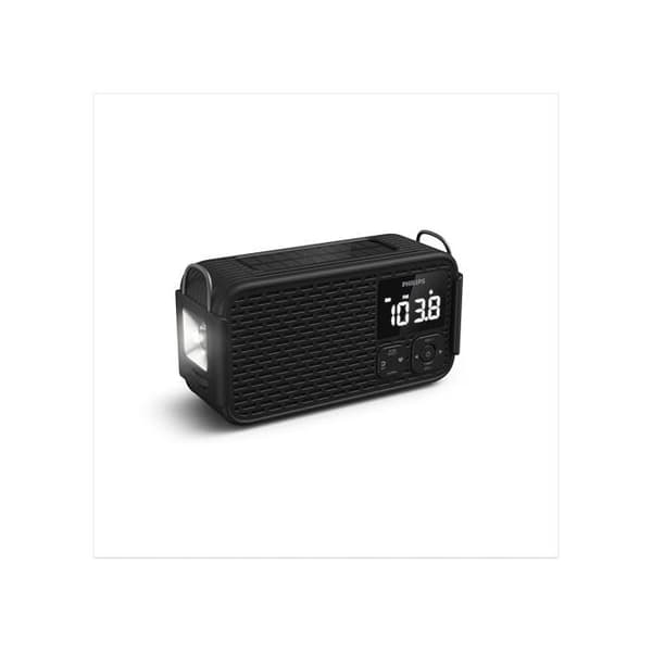 Nødradio - PHILIPS - Multi-Strømforsyning - AM/FM digital - 5200 mAh - Solenergi & håndsving