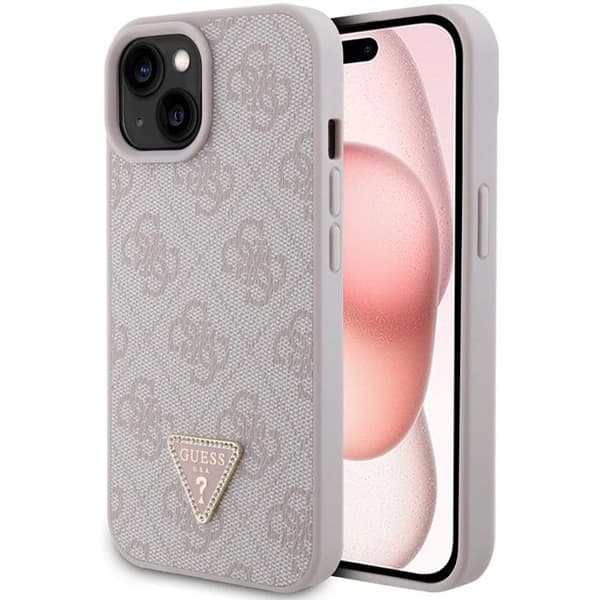 Etui til Apple iPhone 15 Triangle Strass 4G Guess Pink