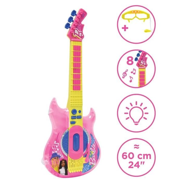 Ljus Elektrisk Gitarr med Glasögon och Mikrofon Barbie