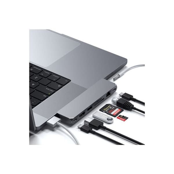 USB Hub - Satechi - Pro Hub Max - 8 porte - HDMI 4K - Gigabit Ethernet - Grå