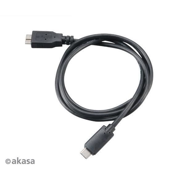 USB C-kabel - AKASA - C-micro-B - 1m - USB 3.1 Gen 2 - Svart