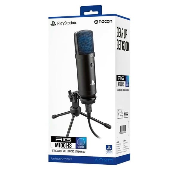 Mikrofon til Streaming - NACON - RIG M100 - Kardiode - Kompatibel med PS5/PS4 - USB-kabel 3m