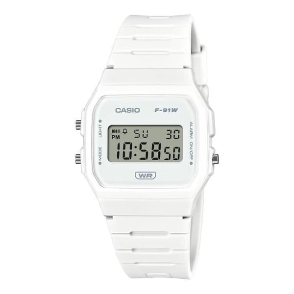 Klocka - Casio - F-91WB-7AEF - Vit plast - Kvarts - Digital