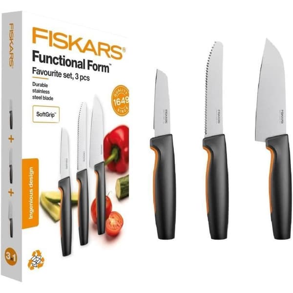 Fiskars Sæt af Køkkenknive, 3 dele