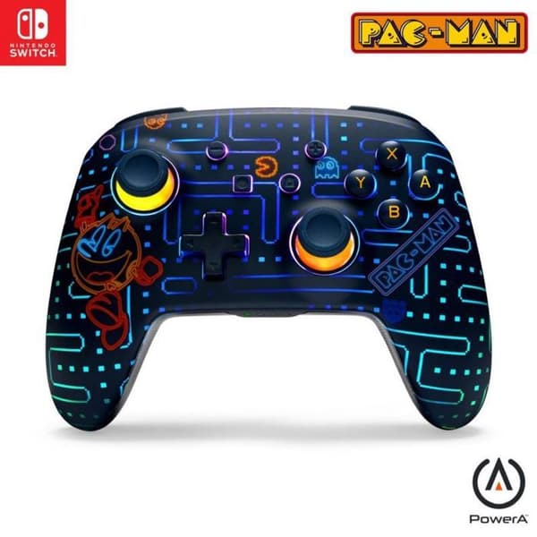 Manette til videospil PowerA Trådløs SWITCH-forbedret Lumectra PAC-MAN Neon Arcade