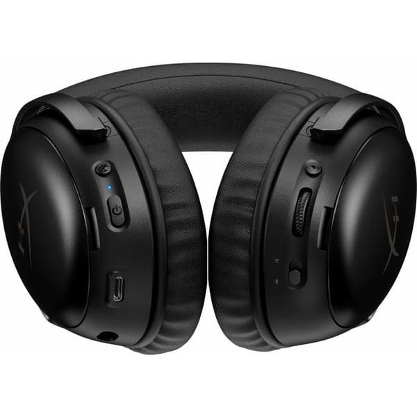 HyperX Cloud III S Wireless Gaming Headset i sort til PC, Mac, PS5, Mobile, Switch. Med USB-C til USB-A adapter, USB-kabel.