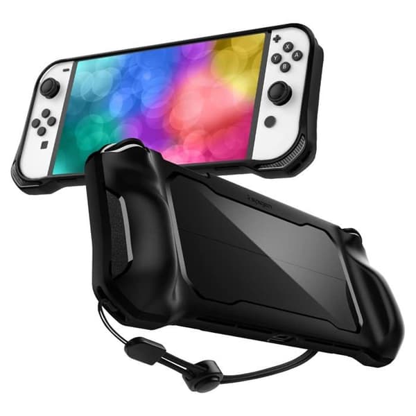 Coque - SPIGEN - ACS04020 - Kompatibel med Nintendo Switch OLED - Mat Sort - Maksimal beskyttelse